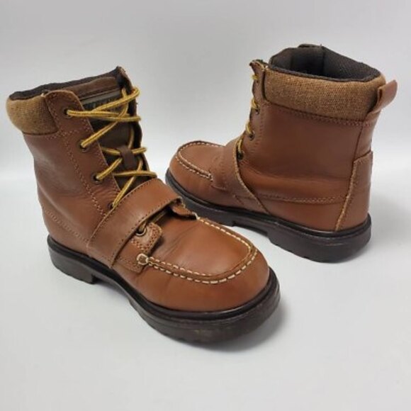 Skechers SKX Kids Adventure Brown Leather Lace Up Boots Size 1.5 - Picture 5 of 11
